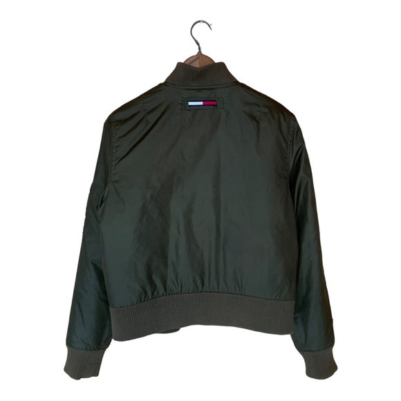 Tommy Hilfiger Women's Army Green Bomber Jacket \ Size M - Picture 3 of 9